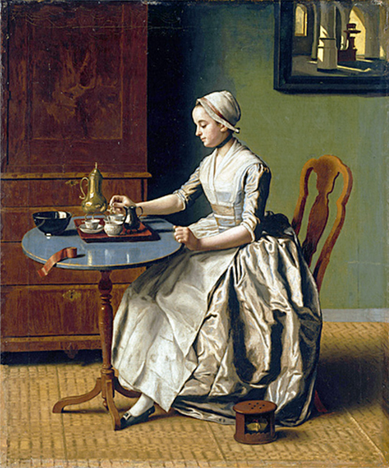 a lady pouring chocolate